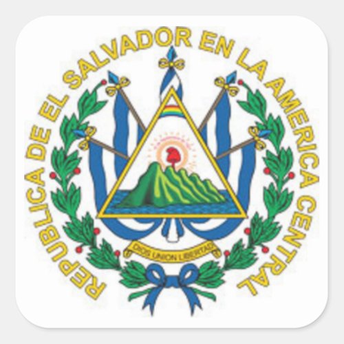 Coat of Arms of El Salvador Square Sticker