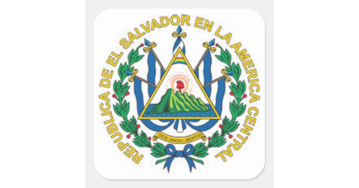 Download Coat of Arms of El Salvador Square Sticker | Zazzle.com
