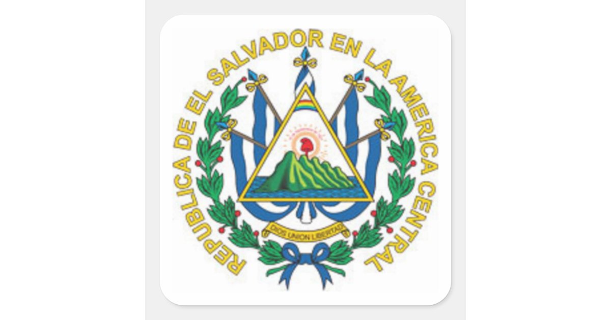 Download Coat of Arms of El Salvador Square Sticker | Zazzle.com