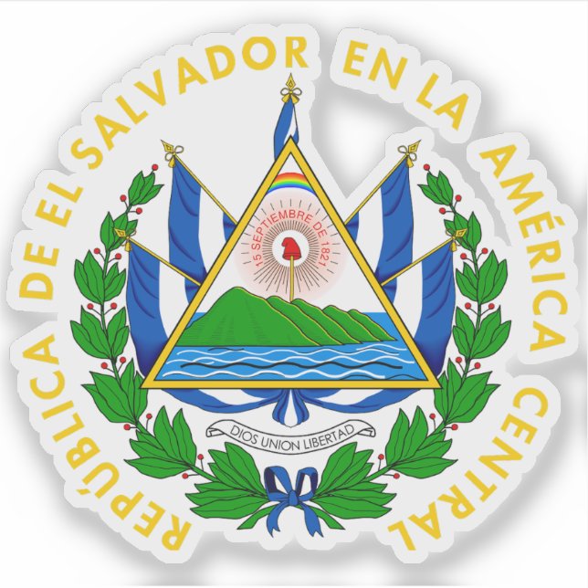 Coat of arms of El Salvador  Sticker (Front)