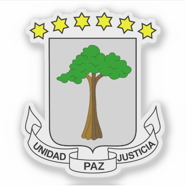 Coat of arms of Equatorial Guinea Sticker (Front)