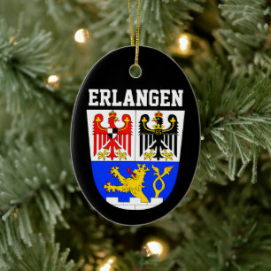 Coat of Arms of Erlangen, GERMANY Ceramic Ornament