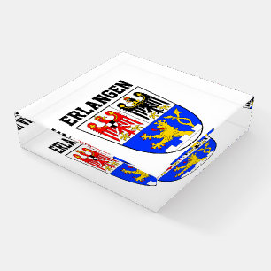 Coat of Arms of Erlangen, GERMANY Paperweight