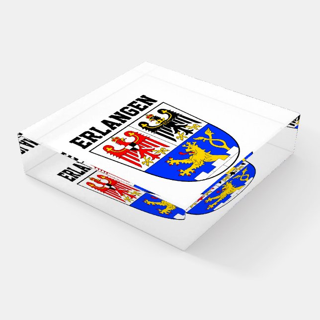 Coat of Arms of Erlangen, GERMANY Paperweight (Angled)