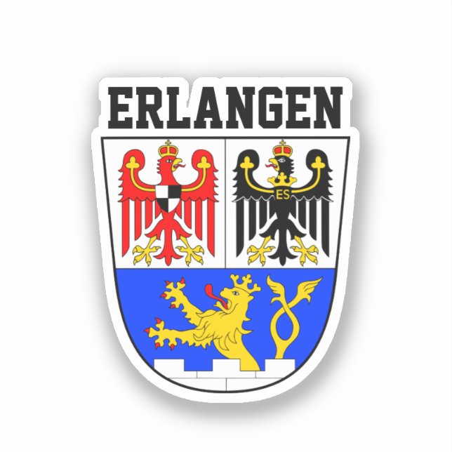 Coat of Arms of Erlangen, GERMANY Sticker (Front)