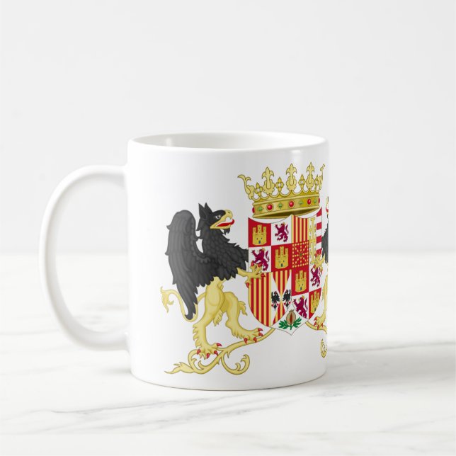 Coat Of Arms Of Ferdinand II Of Aragon With Suppor Coffee Mug (Left)
