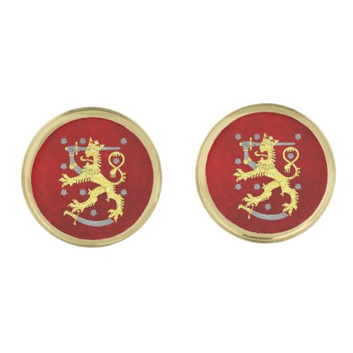 Coat of arms of Finland Gold Cufflinks