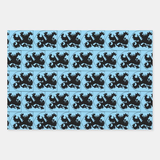 Coat of Arms of Flanders Wrapping Paper Sheets (Front)