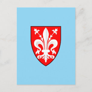 Coat of Arms of Florence Red Florentine Lily Art Postcard