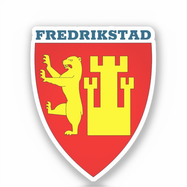 Coat of Arms of Fredrikstad, Norway Sticker (Front)