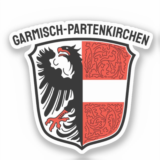 Coat of Arms of Garmisch-Partenkirchen, Germany Sticker (Front)