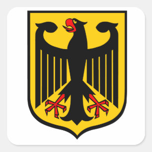 Coat of Arms of Germany. Square Sticker