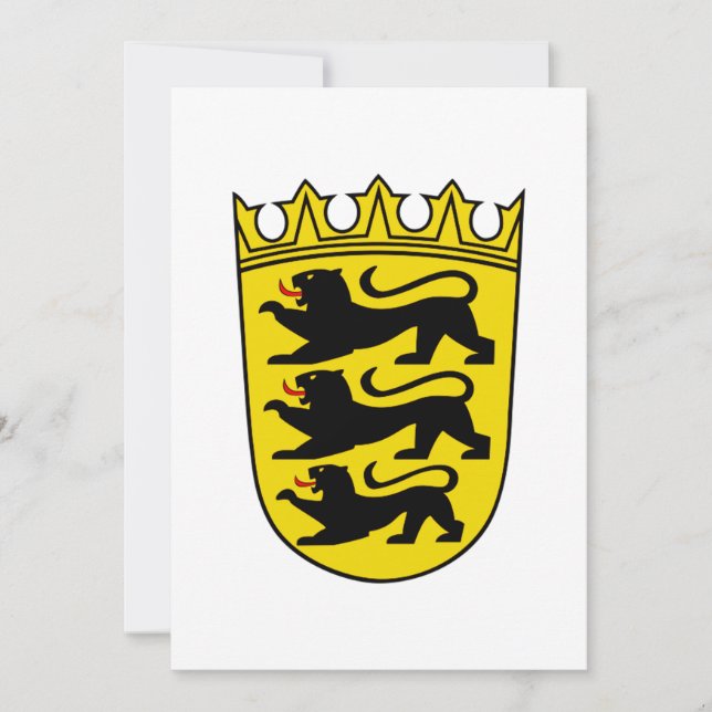Coat of arms of Germany state Baden-Wurttemberg Invitation (Front)