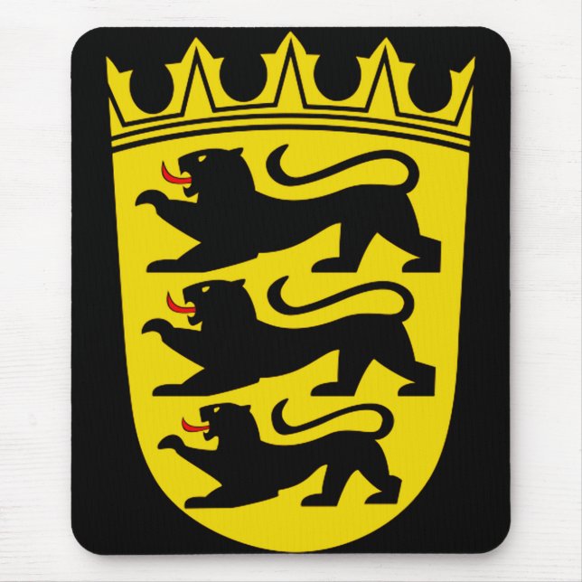 Coat of arms of Germany state Baden-Wurttemberg Mouse Pad (Front)