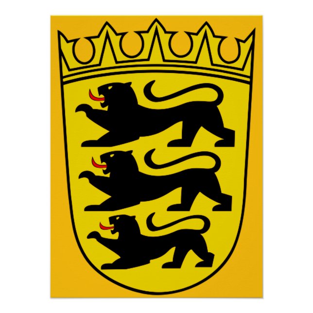 Coat of arms of Germany state Baden-Wurttemberg Poster (Front)