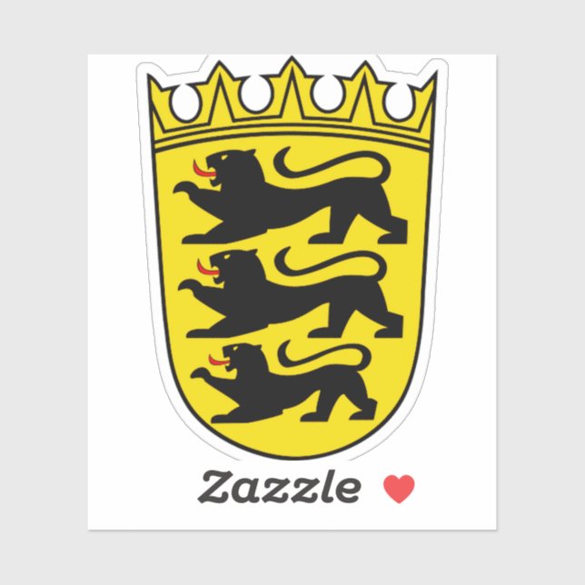 Coat of arms of Germany state Baden-Wurttemberg Sticker (Sheet)