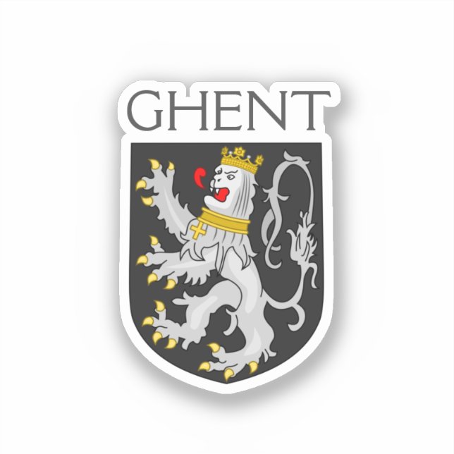 Coat of Arms of Ghent, Belgium Sticker (Front)