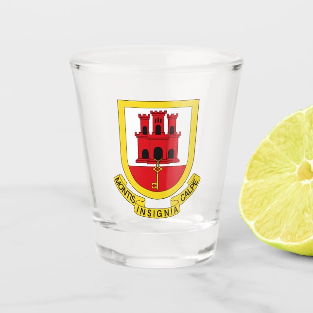 Coat of Arms of Gibraltar Shot Glass (Front)