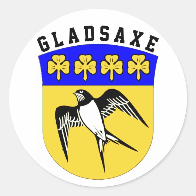 Coat of Arms of Gladsaxe, Denmark Classic Round Sticker (Front)