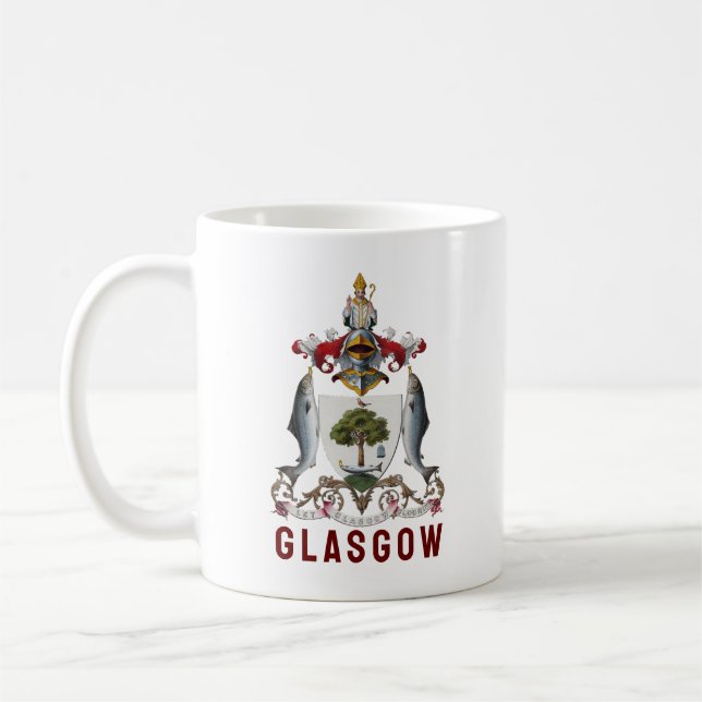 Coat of Arms of Glasgow, SCOTLAND Coffee Mug (Left)