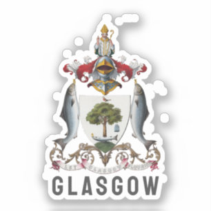 Coat of Arms of Glasgow, SCOTLAND Sticker