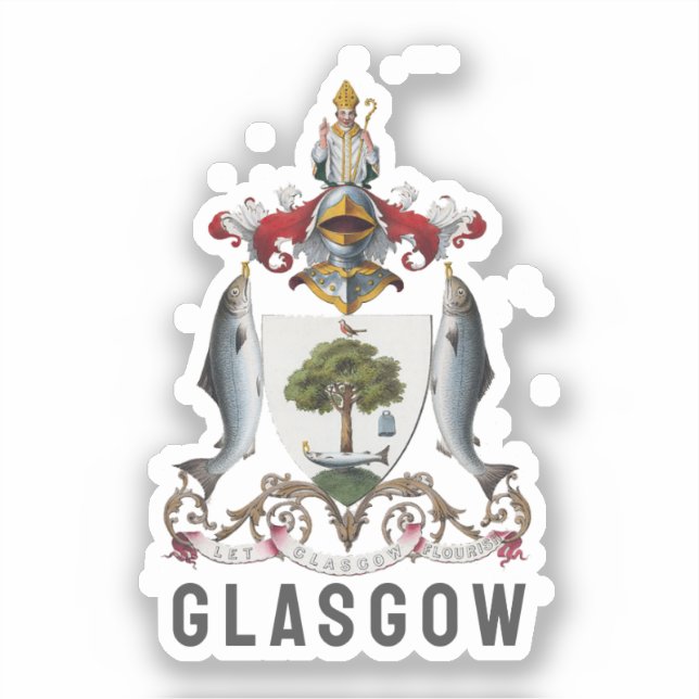 Coat of Arms of Glasgow, SCOTLAND Sticker (Front)