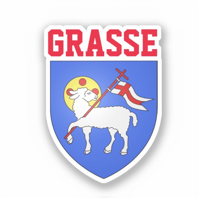 Coat of Arms of Grasse - Alpes-Maritimes (FR) Sticker (Front)