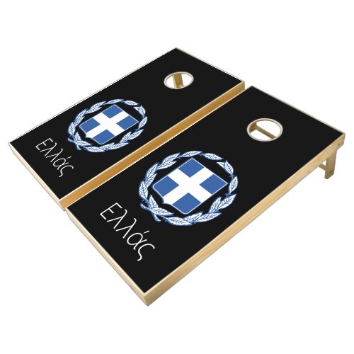 Coat of arms of Greece Cornhole Set