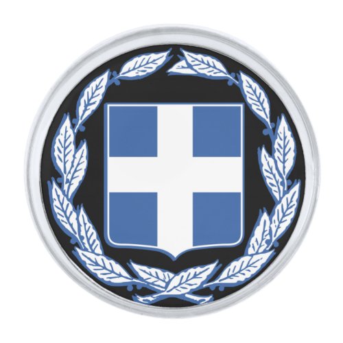 Coat of arms of Greece Silver Finish Lapel Pin