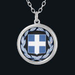 Coat of arms of Greece Silver Plated Necklace<br><div class="desc">Coat of arms of Greece.</div>