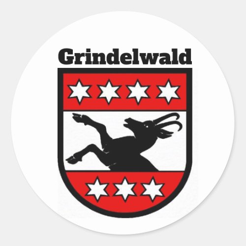 Coat of Arms of Grindelwald Switzerland Classic Round Sticker