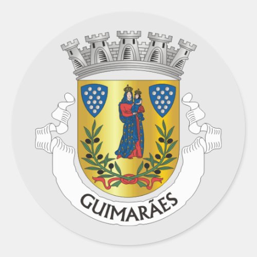 Coat of Arms of Guimares Portugal Classic Round Sticker