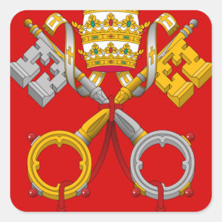 Coat of arms of he Vatican City Square Sticker