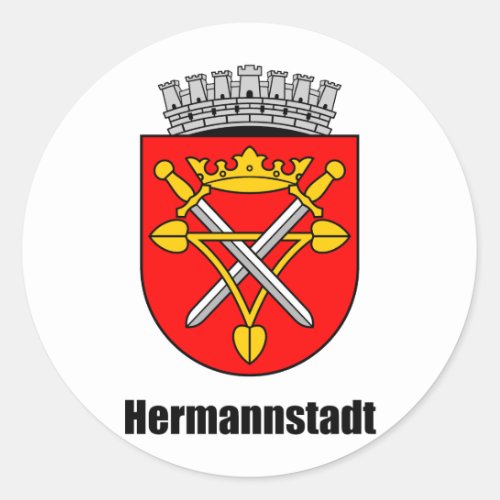 Coat of arms of Hermannstadt Classic Round Sticker