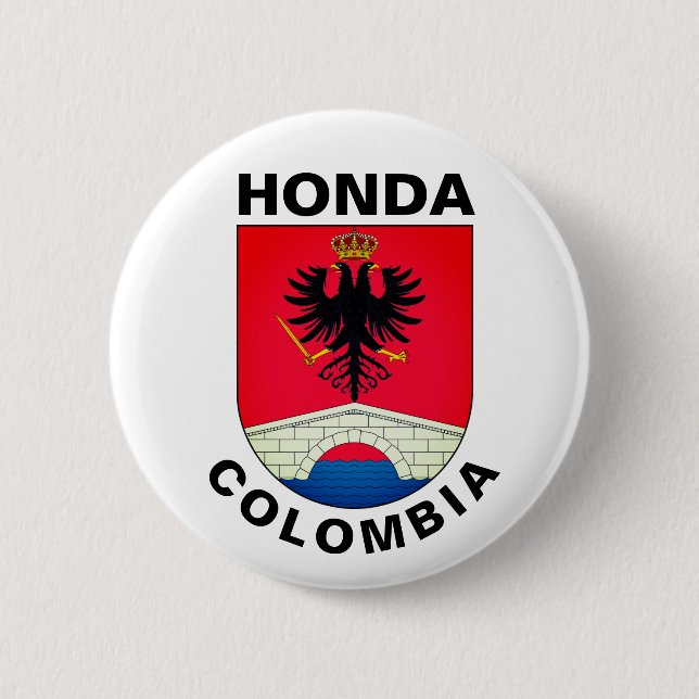 Coat of Arms of Honda (Tolima), Colombia Button (Front)