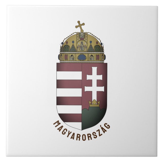 Coat of Arms of Hungary Ceramic Tile (Front)