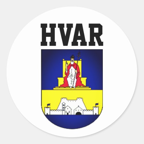 Coat of arms of Hvar _ Croatia Classic Round Sticker