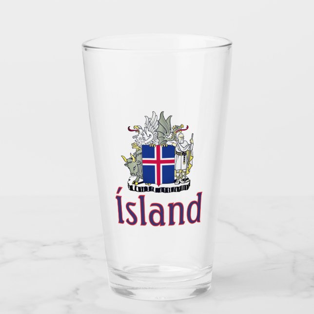 Coat of Arms of Iceland Glass (Front)