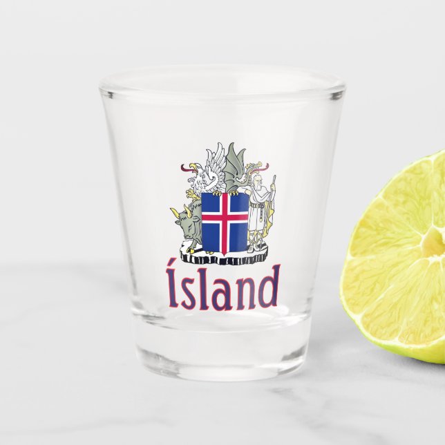 Coat of Arms of Iceland Shot Glass (Front)