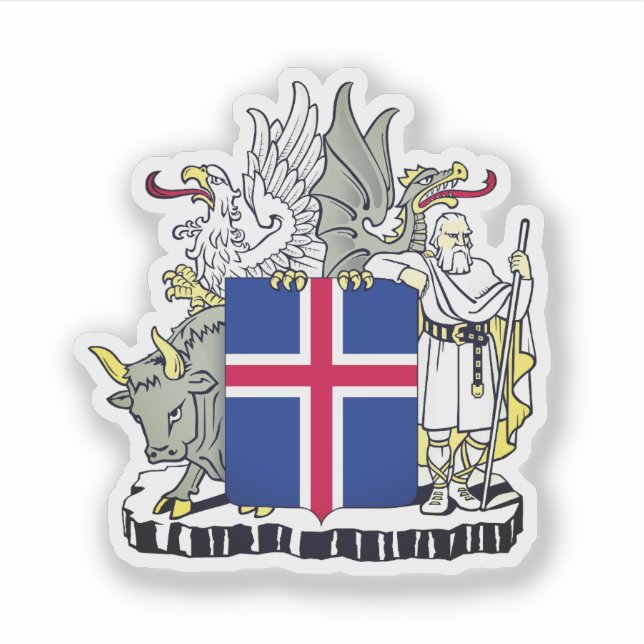 Coat of Arms of Iceland Sticker (Front)