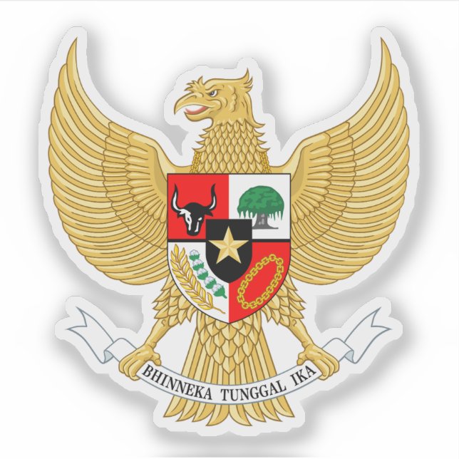 Coat of arms of Indonesia (Garuda Pancasila) Sticker (Front)