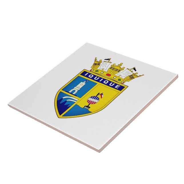 Coat of Arms of Iquique, Chile Ceramic Tile (Side)