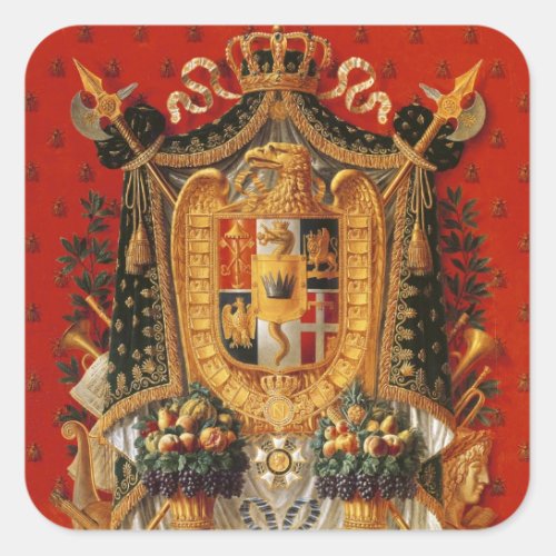 Coat of Arms of Italy design for a tapestry Square Sticker