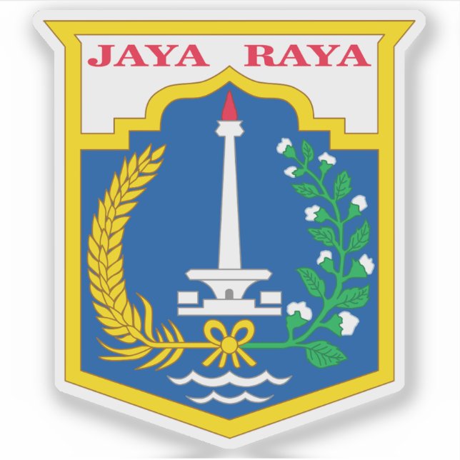 Coat of arms of Jakarta, Indonesia Sticker (Front)