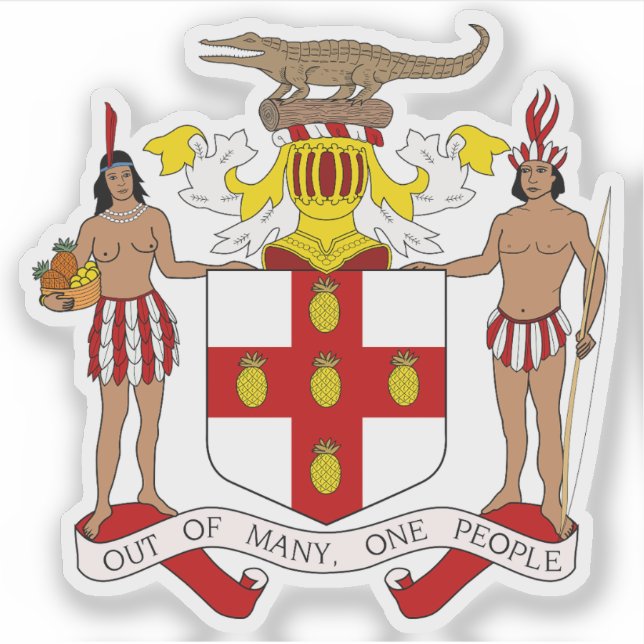 Coat of arms of Jamaica  Sticker (Front)