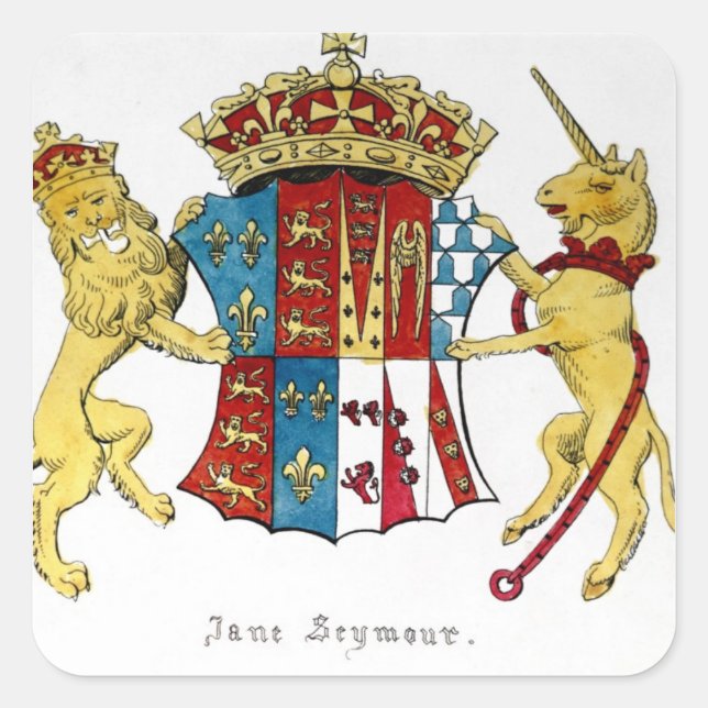 Coat of Arms of Jane Seymour Square Sticker (Front)