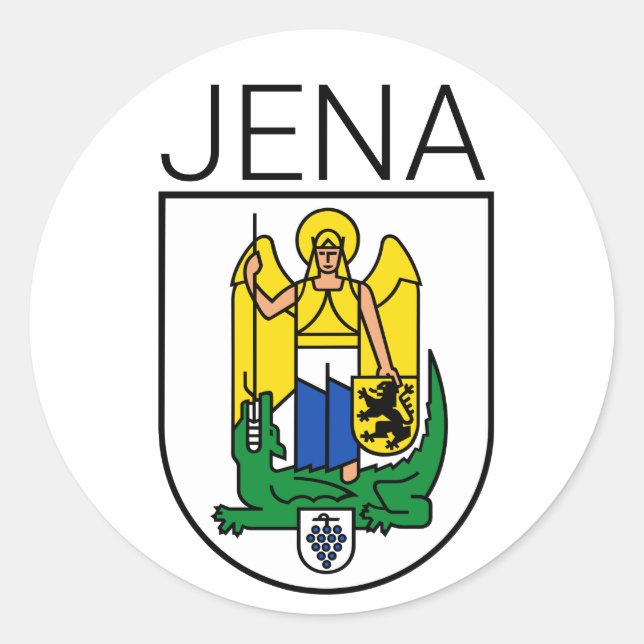 Coat of Arms of Jena - Thüringen, GERMANY Classic  Round Sticker (Front)