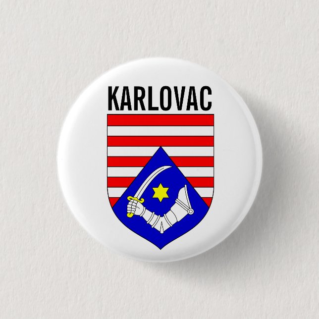 Coat of Arms of Karlovac County, Croatia Button (Front)