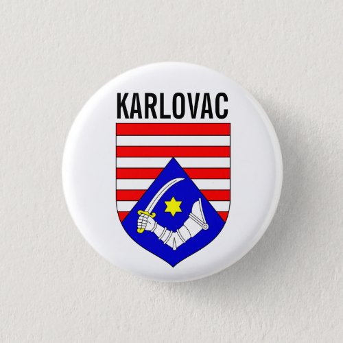 Coat of Arms of Karlovac County Croatia Button
