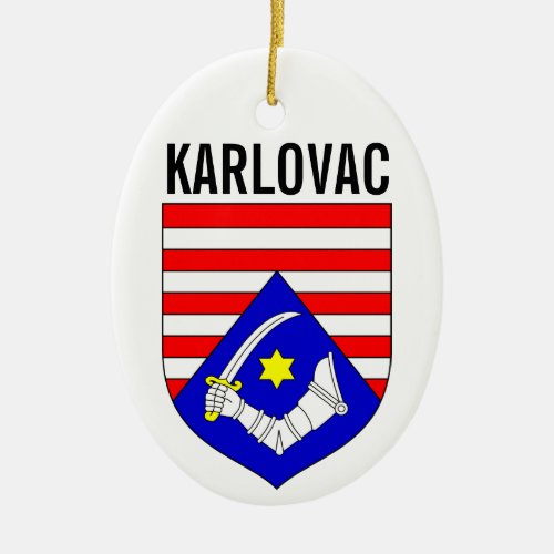 Coat of Arms of Karlovac County Croatia Ceramic Ornament